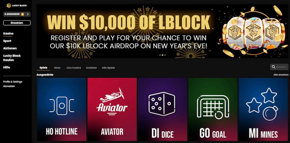 LuckyBlock Casino ohne Verifizierung