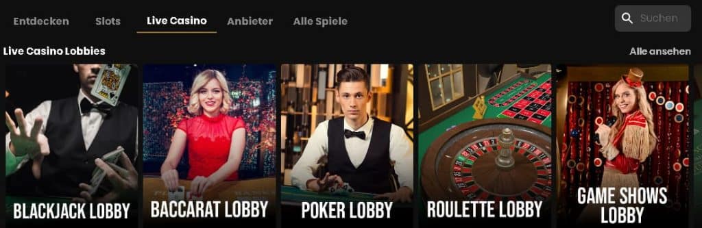 Live-Casino-Bereich