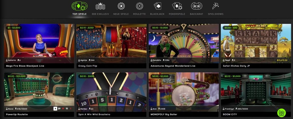 Online Casinos ohne Registrierung Live dealer spiele