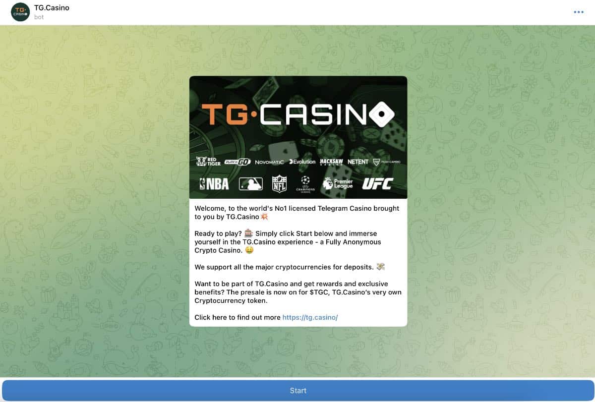 TG.Casino Telegram Chat